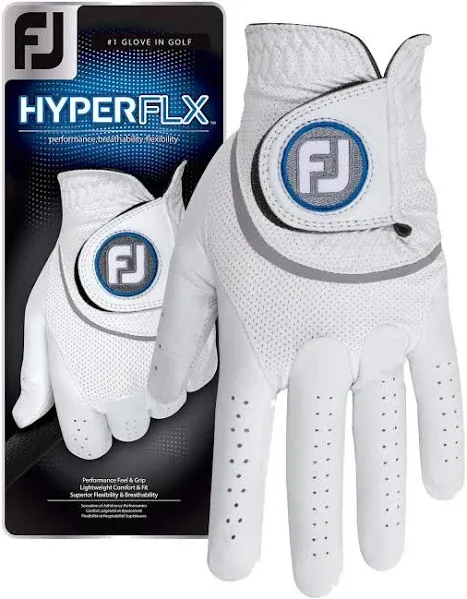 FootJoy HyperFLX Golf Glove, Men's, Large, White