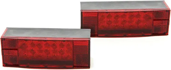 2 Light LED Red Low Profile Trailer Turn/Signal/St<wbr/>op L/R Submersible Over 80 DOT