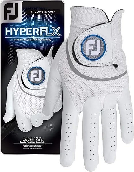 FootJoy HyperFLX Golf Glove, Men's, Large, White