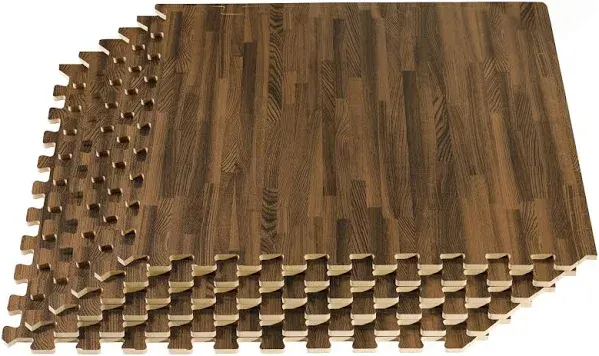 Forest Floor 3/8 Inch Thick Printed Foam Tiles Premium Wood Grain Interlocking Foam Floor Mats