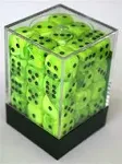 Chessex Dice d6 Sets Vortex Bright Green with Black