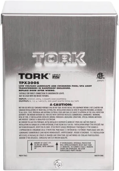 TORK TPX300S 300W Pool Light Transformer