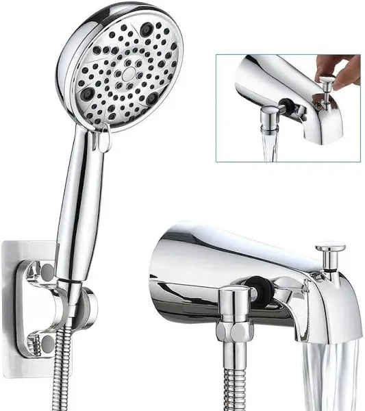 Slip-On Tub Spout with Diverter, High Pressure 8 Settings Hand Held Shower, A...