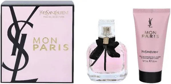 MON PARIS by Yves Saint Laurent 2 Pc Set: 1.6 oz EDP Spray &amp; 1.6 oz Lotion NIB