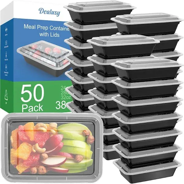 Dealusy 50 Pack Meal Prep Containers Reusable with Lids