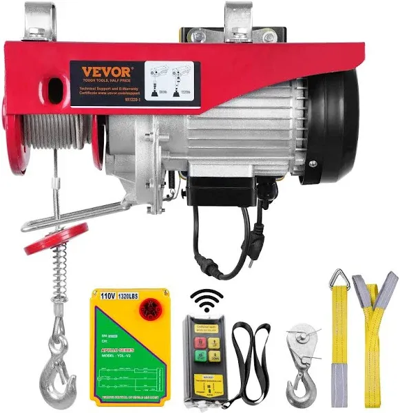 VEVOR 1320lbs Electric Hoist with Wireless Remote Control,110v Electric Hoist...