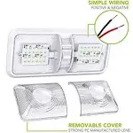 Leisure LED 5 Pack RV LED Ceiling Double Dome Light Fixture with ON/Off Switch Interior Lighting for Car/RV/Trailer/Camper/Boat DC 12V Cool White 6000-6500K 48X2835SMD (Cool White 6000-6500K, 5)