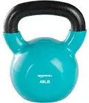 Amazon Basics Vinyl Kettlebell - 40 Pounds, Light Blue