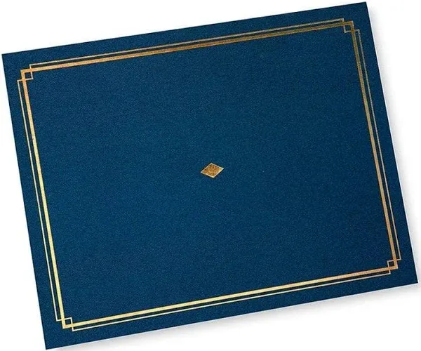 Gartner Studios Blue Award Certificate Holder with Gold Foil, 6 Count