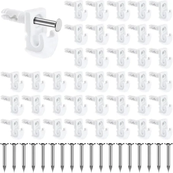 48 Pack Back Wall Clips for Drywall, Heavy Duty Shelf Clips for Wire Shelving, White Fixed Mount Drywall Wire Shelf Back Wall Clips Shelf Brackets Included Screws and Clips with Expansion Tubes