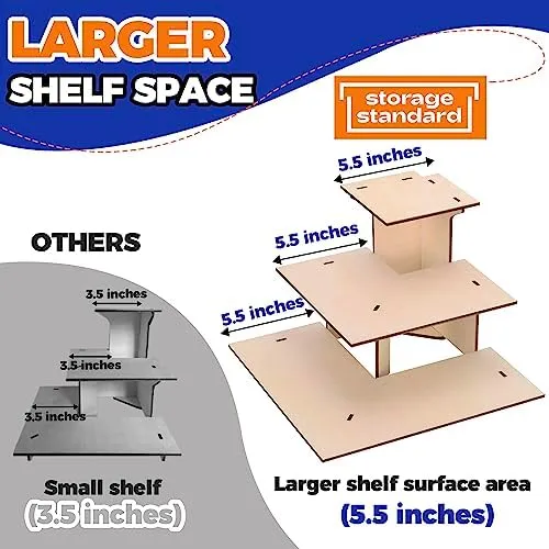 3-Tier Corner Retail Table Display Stands for Vendor Events with Shelves for Products - Rack Stand for Retail Counter Tower Risers for Display, Craft Shows, Farmers Market, Tradeshows