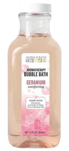 Aura Cacia Comforting Geranium Aromatherapy Bubble Bath 13 oz Liquid