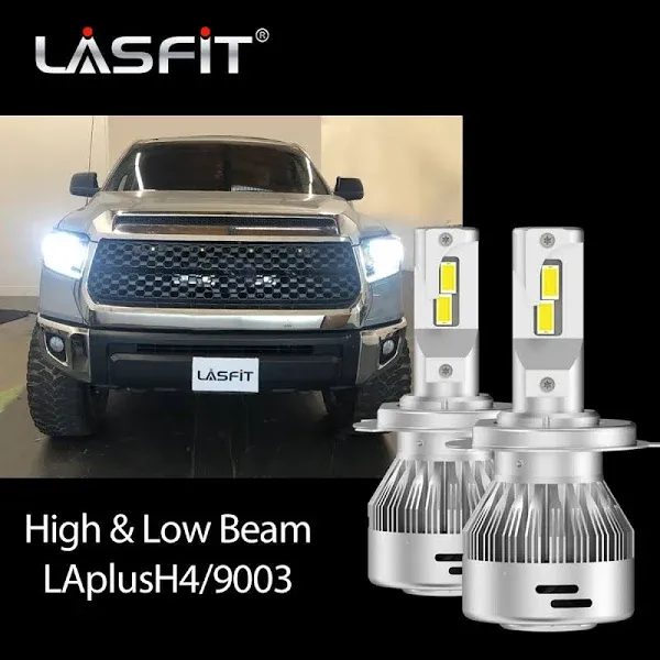 LASFIT H4 9003 LED Bulbs Replace OEM Bulb Kits 6000K Bright Crystal White