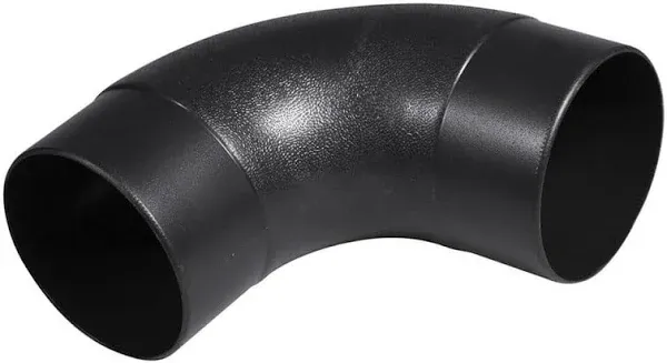 POWERTEC 70105 4" Elbow Dust Hose Connector, Black, 4", 90 Degree Elbow