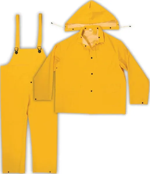 Custom Leathercraft mens Bib overalls and coveralls workwear apparel, Yellow, Large US