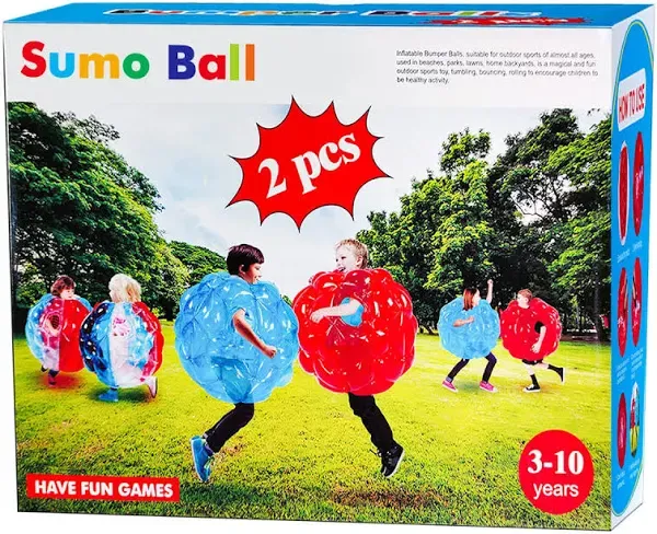 SUNSHINE-MALL Inflatable Bubble Balls for Kids,Inflatable Buddy Sumo Balls Game,Giant Human Hamster Knocker Ball Body Zorb Ball for Child Outdoor Team Gaming Play for 6-50 Ages(2pcs 36inch)