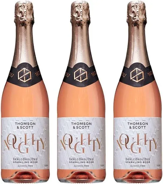 Thomson & Scott Noughty, Alcohol Free, Organic Sparkling Rosé, Low-Sugar, Halal Certified, Vegan - Great Gift for Expecting and New Mums, Birthdays, Anniversaries - 75cl