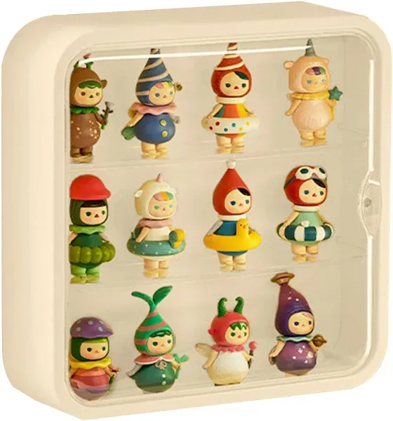 Clear Display Case For Figures, Wall-Mounted Doll Storage Box, Adjustable Displ