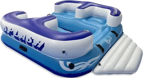 SereneLifeHome Inflatable 4- Person Floating Island Raft, Party Island Raft w...