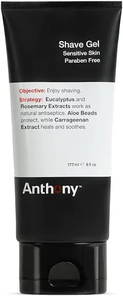 Anthony Shave Gel With Kelp And Slippery Elm Extracts 177ml/6oz