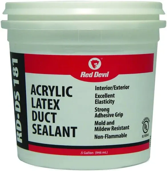 Red Devil RD-DS 181 0.5 Gal. Acrylic Latex Duct Sealant, Gray 0841DS Red Devil