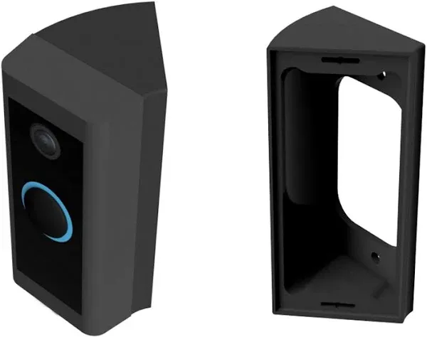 Mars Outpost Corner Mount for Ring Doorbell Wired Corner Mounting Bracket 45 Degree Wedge, Slim & Strong Mount Better View Less Night Glare