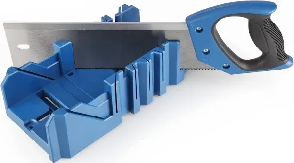 Saw Storage Mitre Box With 14inch Backsaw With 90 Degree 45 Degree Blue