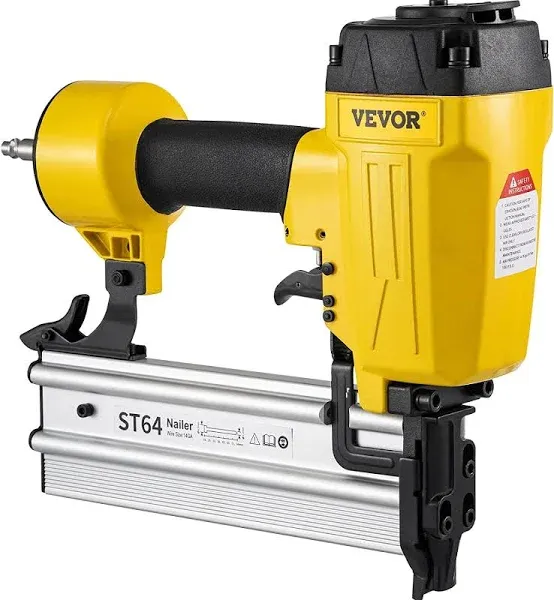 VEVOR Pneumatic Nail Gun, ST64 14 Gauge Heavy Duty Concrete T Nailer 1" to 2-1/2", Air Nailer for Hardwood to Concrete