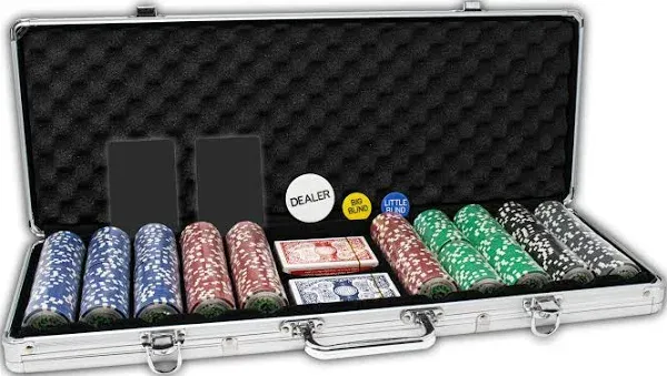 Professional Set of 500 11.5 Gram Casino Del Sol Poker Chips with Denominations,