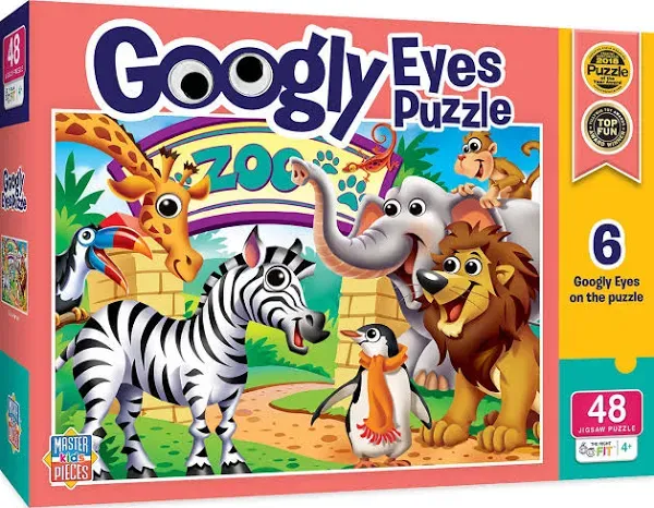 MasterPieces Googly Eyes Zoo Animals 48 Piece Jigsaw Puzzle