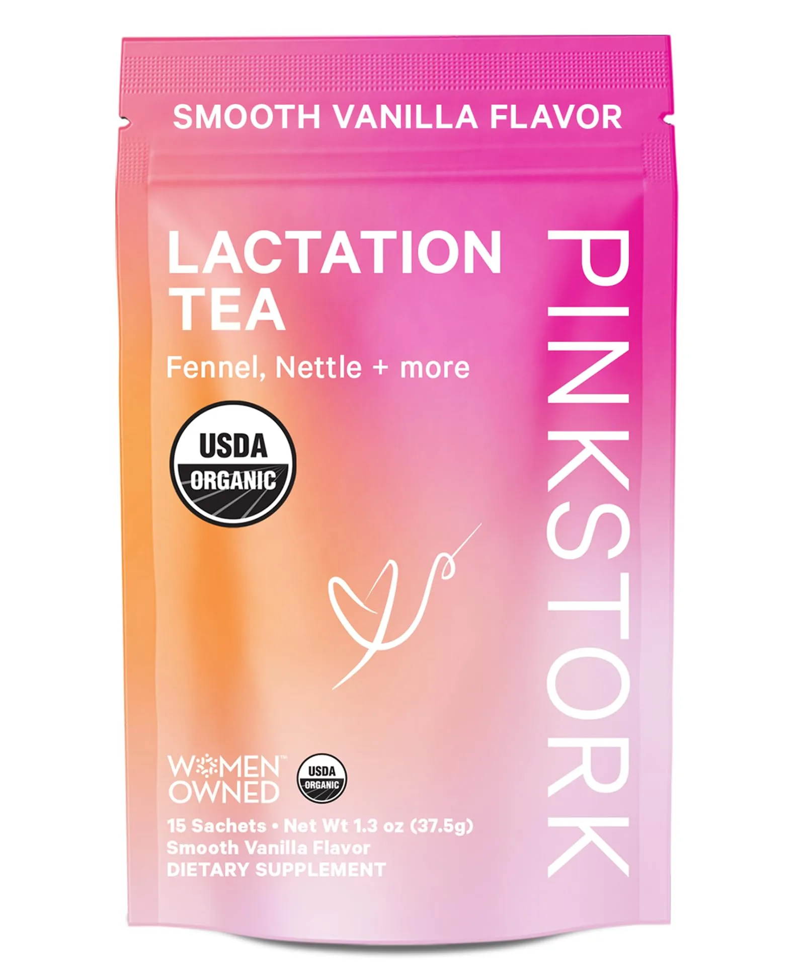 Organic Lactation Tea for Breastfeeding Support - Smooth Vanilla, Caffeine-Free