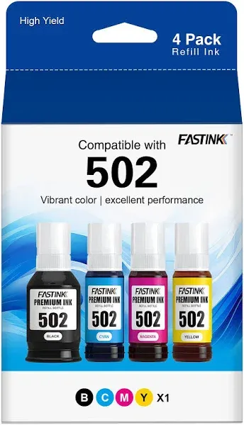 Compatible Epson 502 Refill Ink Bottles,High Capacity,Repla<wbr/>cement for Ecotank...