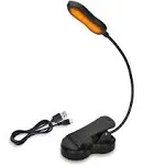 Amber Book Light, Rechargeable Blue Light Blocking Reading Light, Clip on Book 