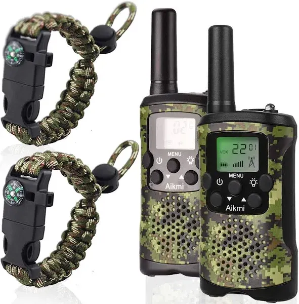 Walkie Talkies for Kids 22 Channel 2 Way Radio 3 Miles Long Range Handheld Walkie Talkies Durable Toy Best Birthday Gifts for 6 Year Old Boys and Girls fit Adventure Game Camping (Green Camo 1)