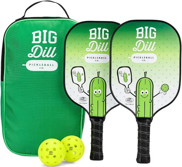 Original Carbon Fiber Pickleball Paddles Set with 2 Paddles, 2 Pickleballs, Bag & Covers - USA Pickleball Approved