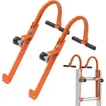 My Rustic MR001 Ladder Roof Hook 2 Pack with Wheel Heavy Duty Steel Ladder Stabilizer, Roof Ridge Extension, Wheel Rubber and Rubber Grip T-Bar for Damage