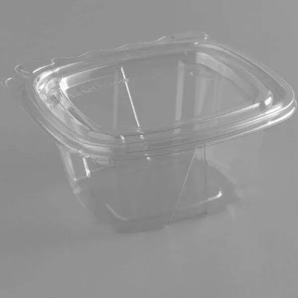 Dart ClearPac SafeSeal CH6DEF 6 oz Clear Plastic Tamper Evident/Resistant Container with Flat Lid