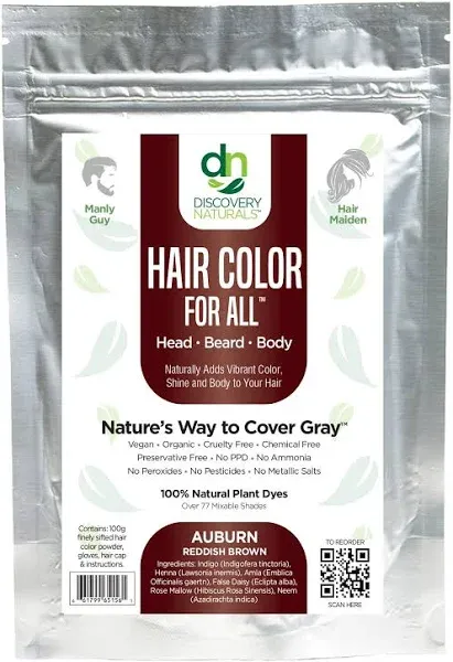 Henna Hair Color For All Kit 100% All Natural Hair Dye & Beard Dye Powder Organic