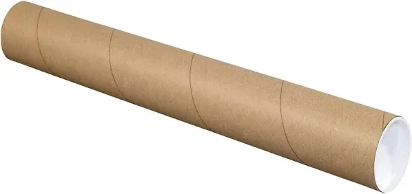 PP3026K Mailing Tubes with Caps, 3&#034; X 26&#034;, Kraft (Pack of 24)