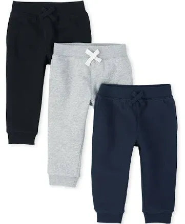 The Children's Place Baby Boys' 3-Pack Fleece Jogger Pants