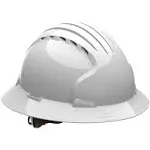 Evolution Deluxe 6161 280-EV6161-10V Full Brim Hard Hat with HDPE Shell, 6-Point Polyester Suspension and Wheel Ratchet Adjustme