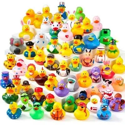 30 Pcs Rubber Ducks, Random Assortment Jeep Ducks Bulk with Mesh Carry Bag, Mini