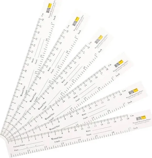 18cm / 7'' Educare Wound Ruler (PAPER) Wound Measuring Tape (Pack of 100) Medical Medimeter