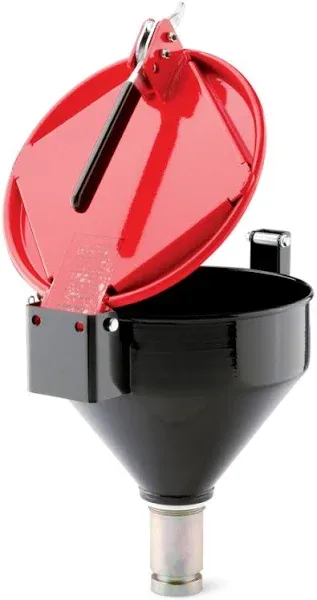 New Pig Drum Funnel | Burpless Steel Drum Funnel | for 5 to 55 Gallon Steel or Poly Drums w/ 2" NPT | Overfill Preventer | Black | DRM1127-BK-NPT