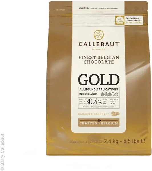 Callebaut Gold 30.4% Finest Belgian Caramel Chocolate Couverture Callets