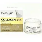 Delfanti-Milano Collagen 24K Anti-aging Night Cream Face And Neck Moisturizer With Pure Hyaluronic Acid Made in Italy