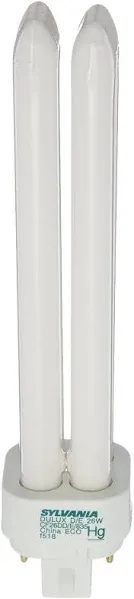 Sylvania 20673 Compact Fluorescent 4 Pin Double Tube 3500K, 26-Watt