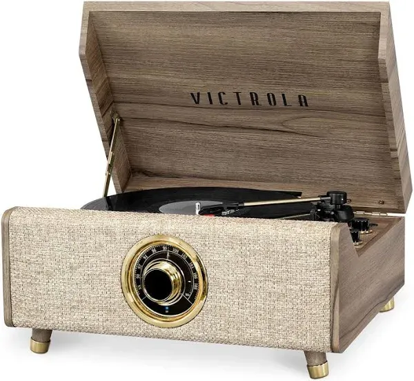 Victrola 4-in-1 Highland Bluetooth Record Player with 3-Speed Turntable with FM Radio VTA-330B-FNT