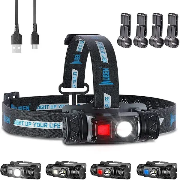 WUBEN H1 Rechargeable Headlamp 1200 Bright LED Head