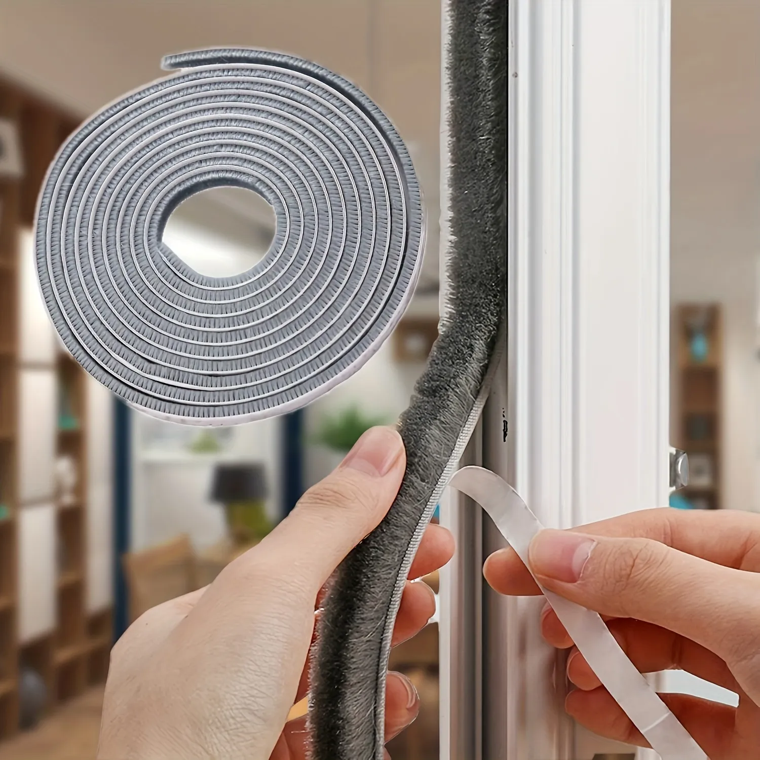 CIKKIIO 32.8 Ft Self Adhesive Seal Strip Weatherstrip for Windows and Doors House Soundproofing,Windproof,Dustproof,Stronger Stickiness,0.35 Wide X